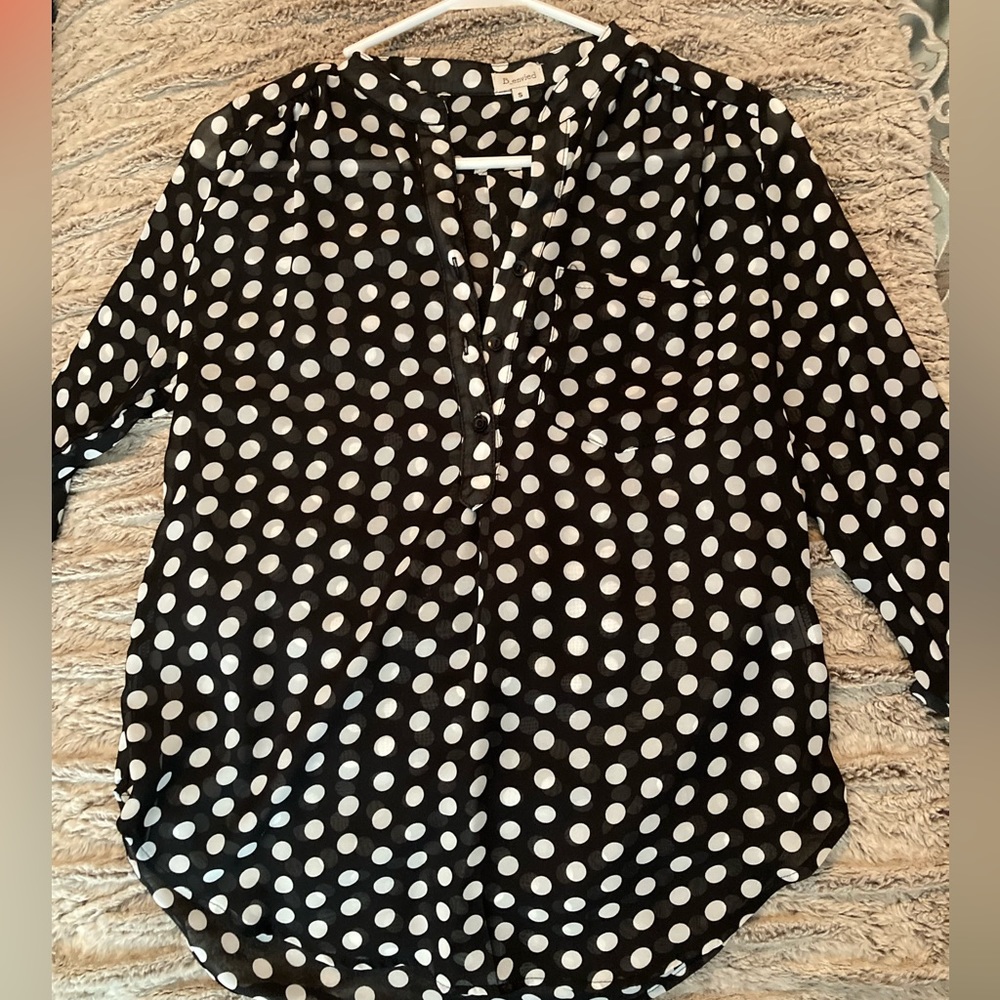 Sheer polka dot top